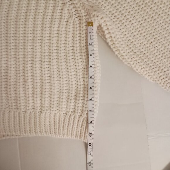H&M Cream Chunky Knit Cropped Cardigan Sweater Women’s L Cozy Cottagecore - Picture 14 of 16